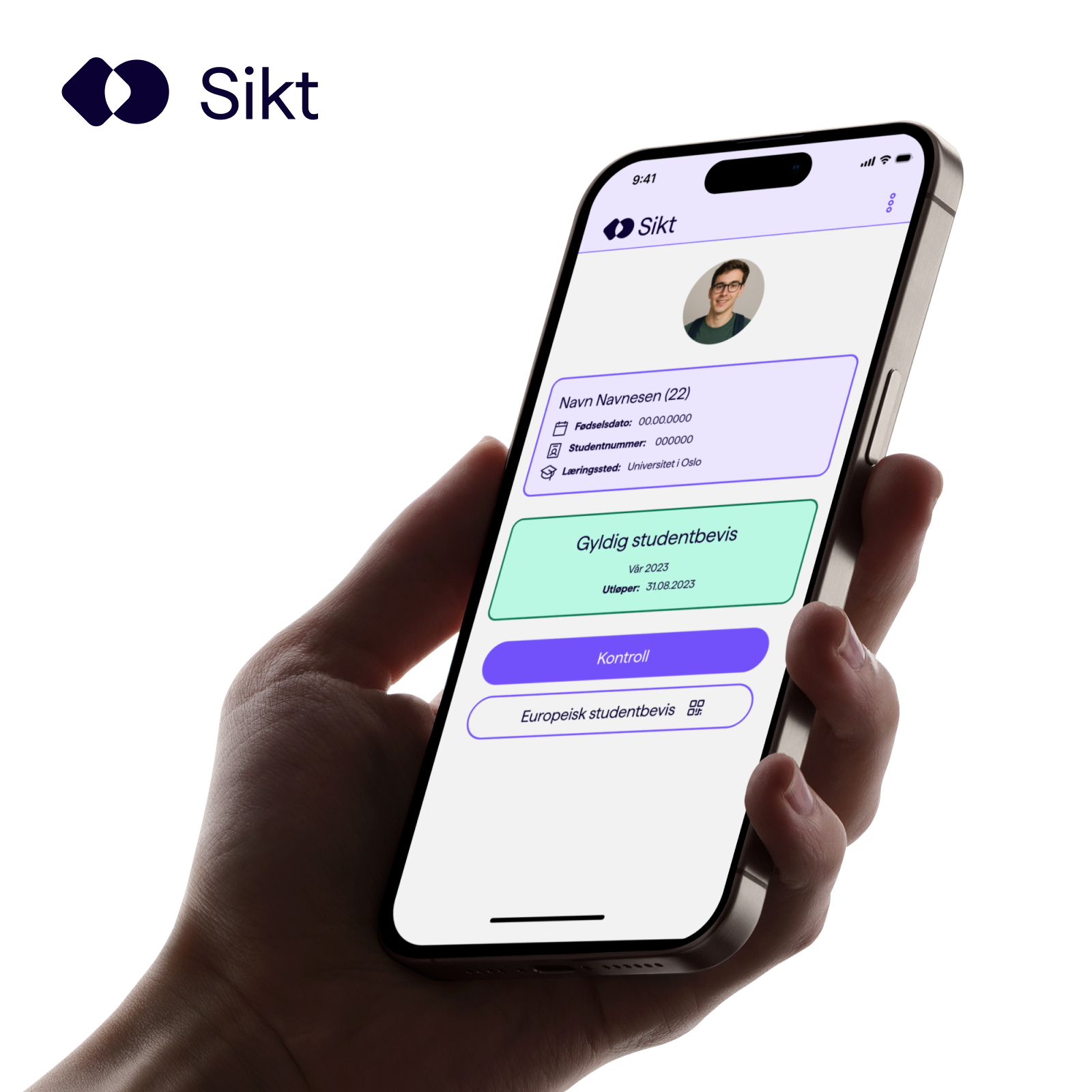 Studentbevisappen screenshot